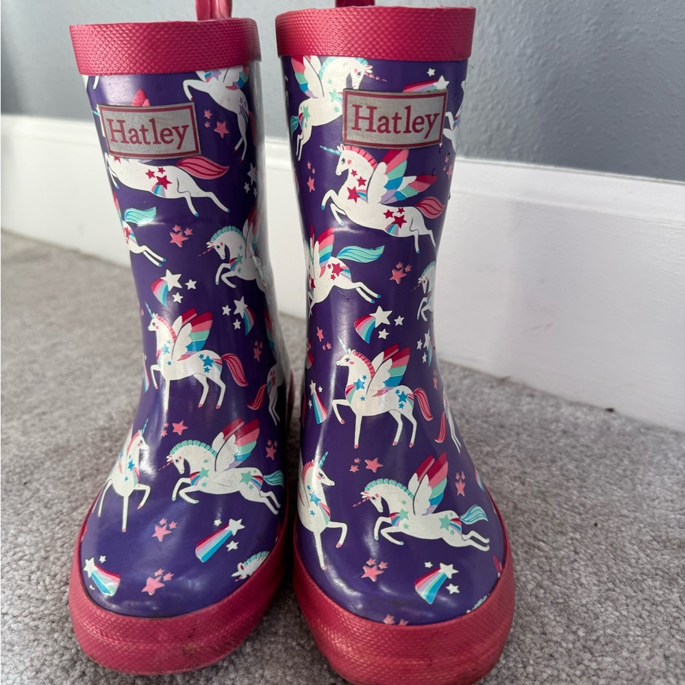Hatley Purple Unicorn Kids' Rain Boots